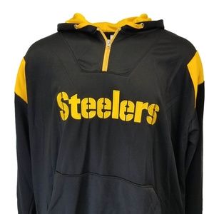 Pittsburgh Steelers NFL Men's Black Hooded 1/4 Zip